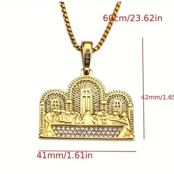 Luxurious 18K Gold Plated Titanium Steel Pendant Necklace - Picture 4 of 4